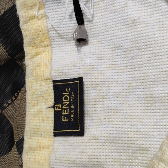 SALE! RARE! Auth FENDI Checkered Vintage Nylon Shoulder Bag W Dust Bag - Picture 15 of 15